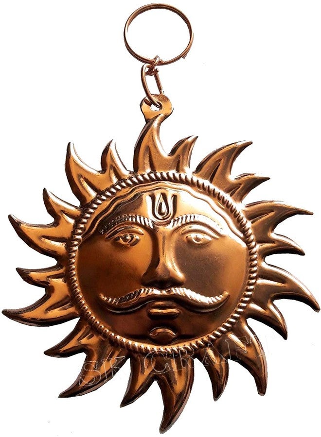 SK Craft Copper Sun Mask Home Wall Hanging-(Bronze, 6-Inch) - Image 1